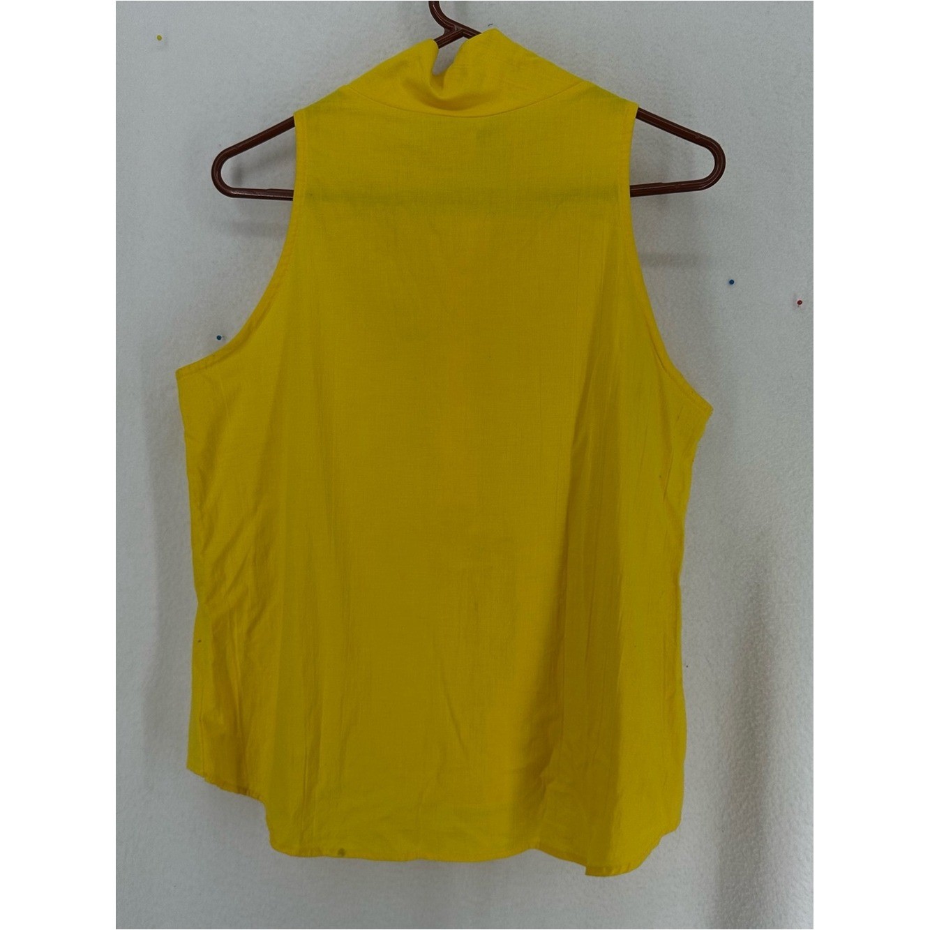 Vintage Ardmore Yellow Sleeveless Mock Neck Blouse Top USA Made Medium