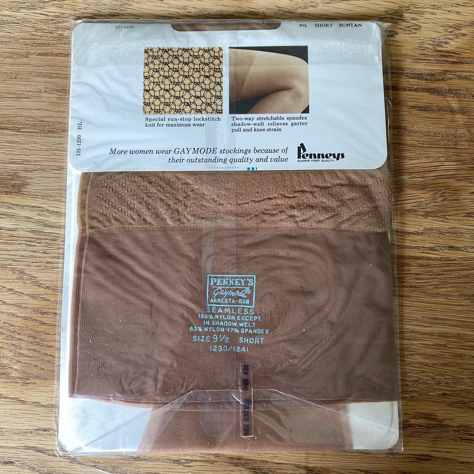 Vintage Gaymode Nylon Thigh Highs Sheer 9.5 Short Suntan Penney’s Arresta NEW