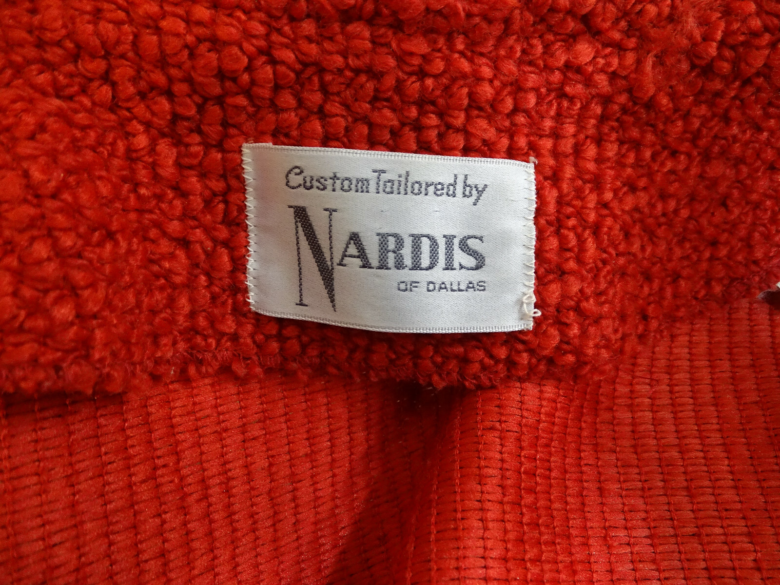 Vintage Red Sweater jacket, custom tailored by Nardis of Dallas