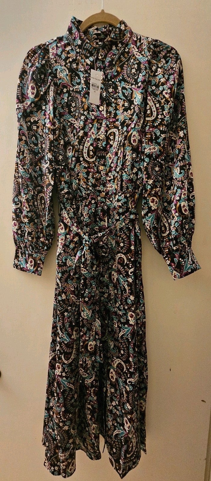 Ann Taylor Black Multi Color Floral Long Sleeve Dress sz 10 NEW WITH TAGS Lined