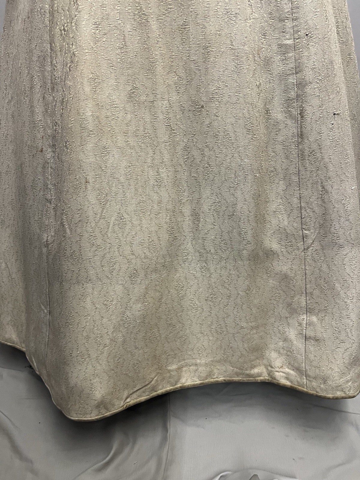 1880’s Gray & Ivory Silk Bustle Gown