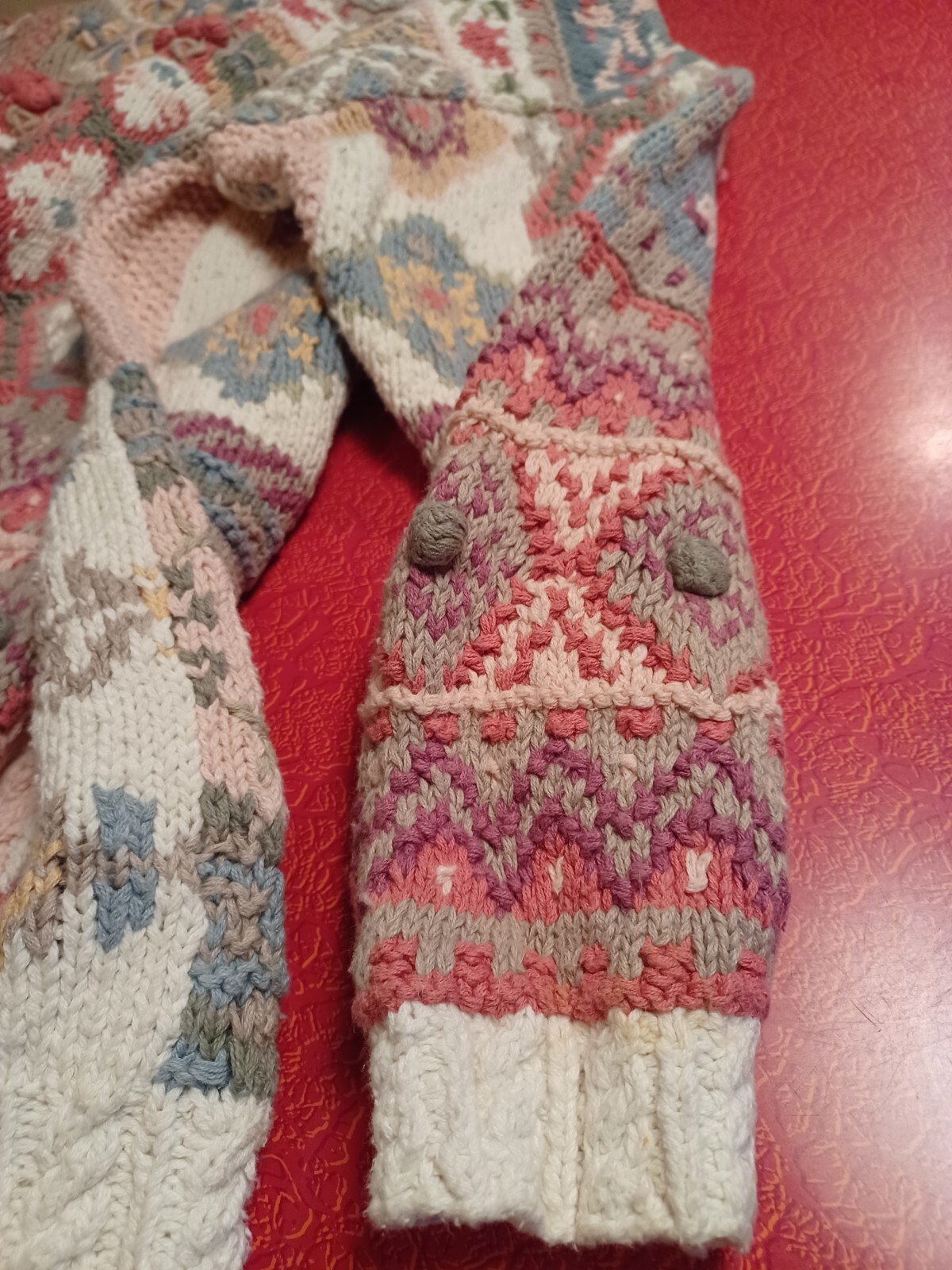 Vintage ’80s ’90s Crystal Colby Sweater Cottagecore 3-D Knit Cotton Unique S