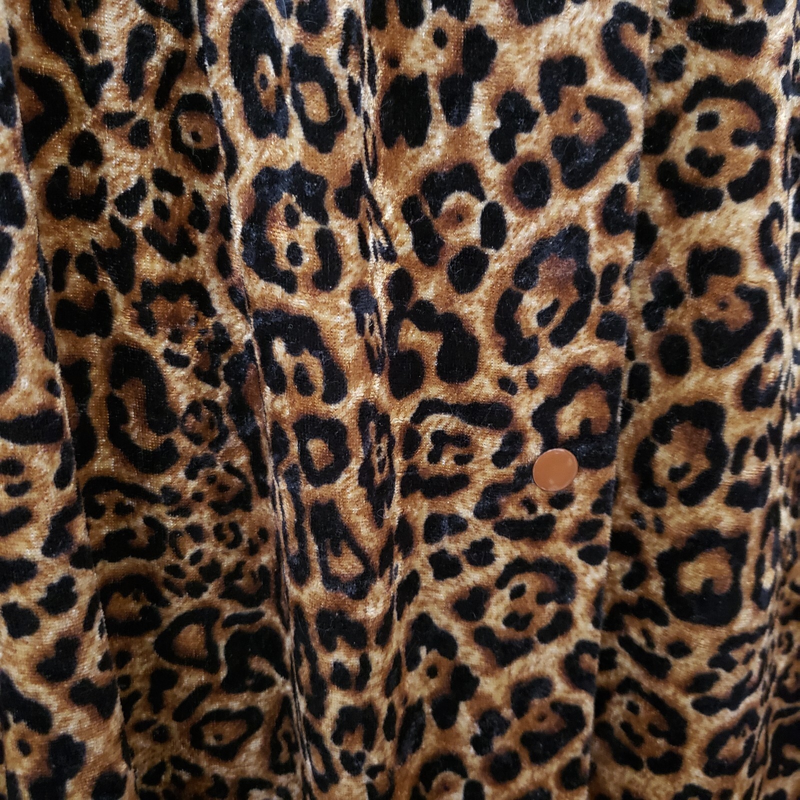 CS Vintage M Robe Cheetah Snap Brown Black Animal Print Pockets Glam Classic Mod