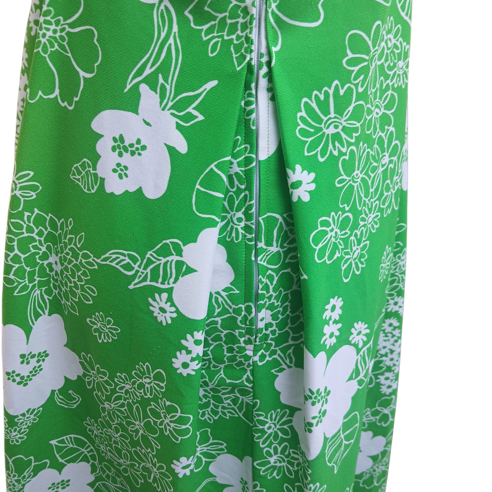 Original Vtg Mod 60s Pomare Tahiti Hawaiian Maxi Dress Empire Waist 70s Resort