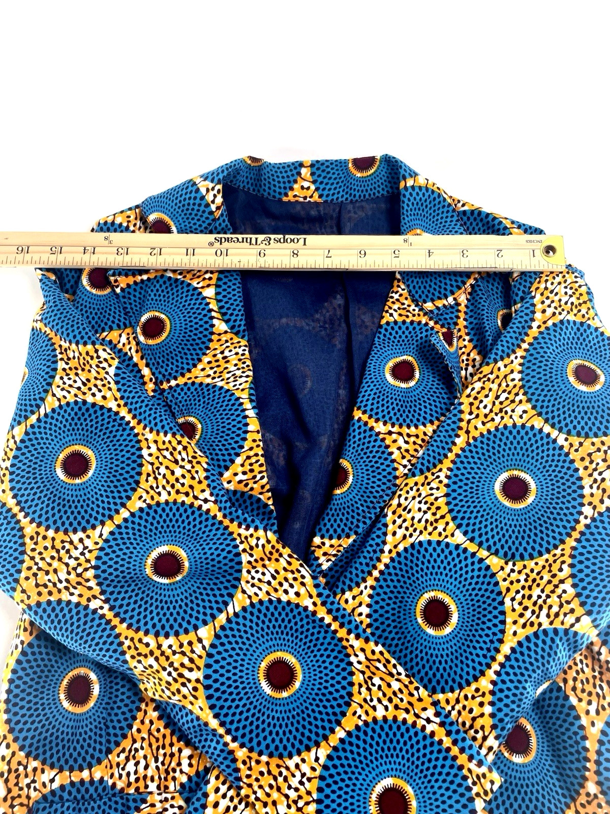 Pure Linen African Print Jacket Women’s Sz Small Blazer Tailored L:28 Slder W:17