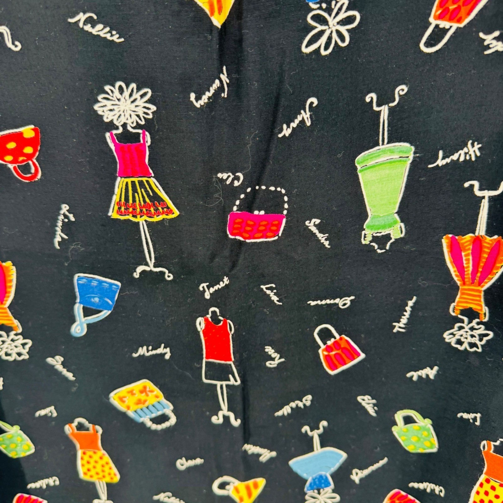 Alexandra Lee Vintage 90s Novelty Print Shift Dress Size 16 Whimsical Artsy