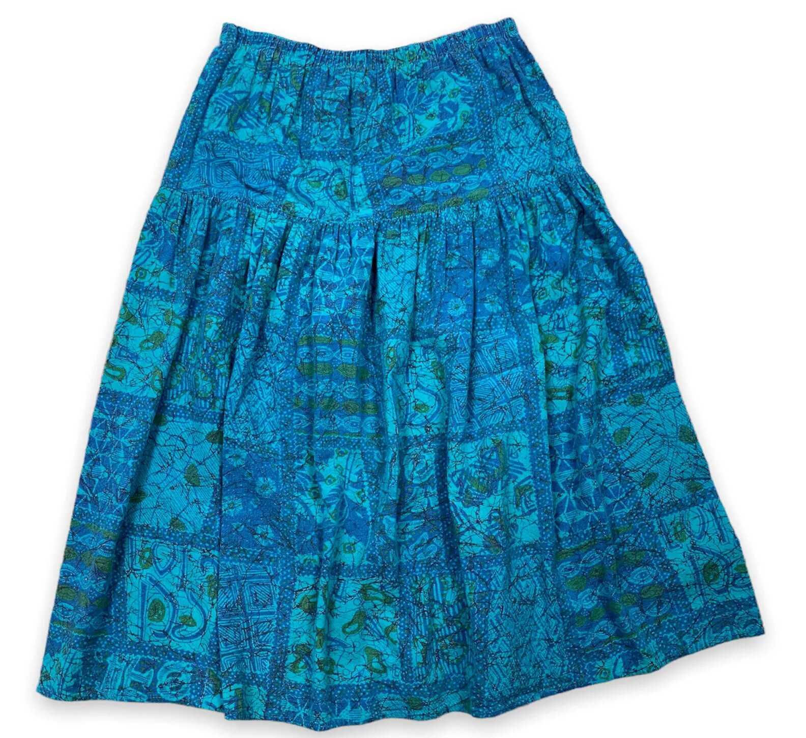Vintage 70s Boho Prairie Skirt Southwestern Bohemian Maxi ILGWU Made In USA