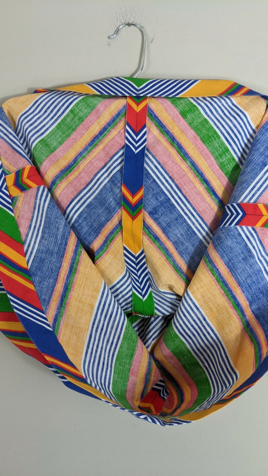 1970’s cotton A line striped True Vintage Skirt pockets 27 inch waist stripes