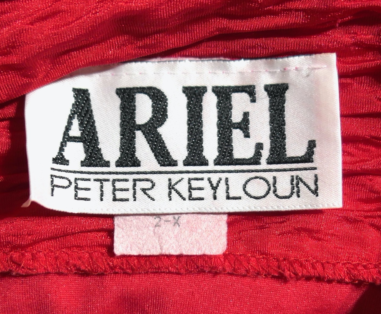 Retro Vintage Crinkle Red Caftan Lounger Dress Ariel Peter Keyloun 2X Plus