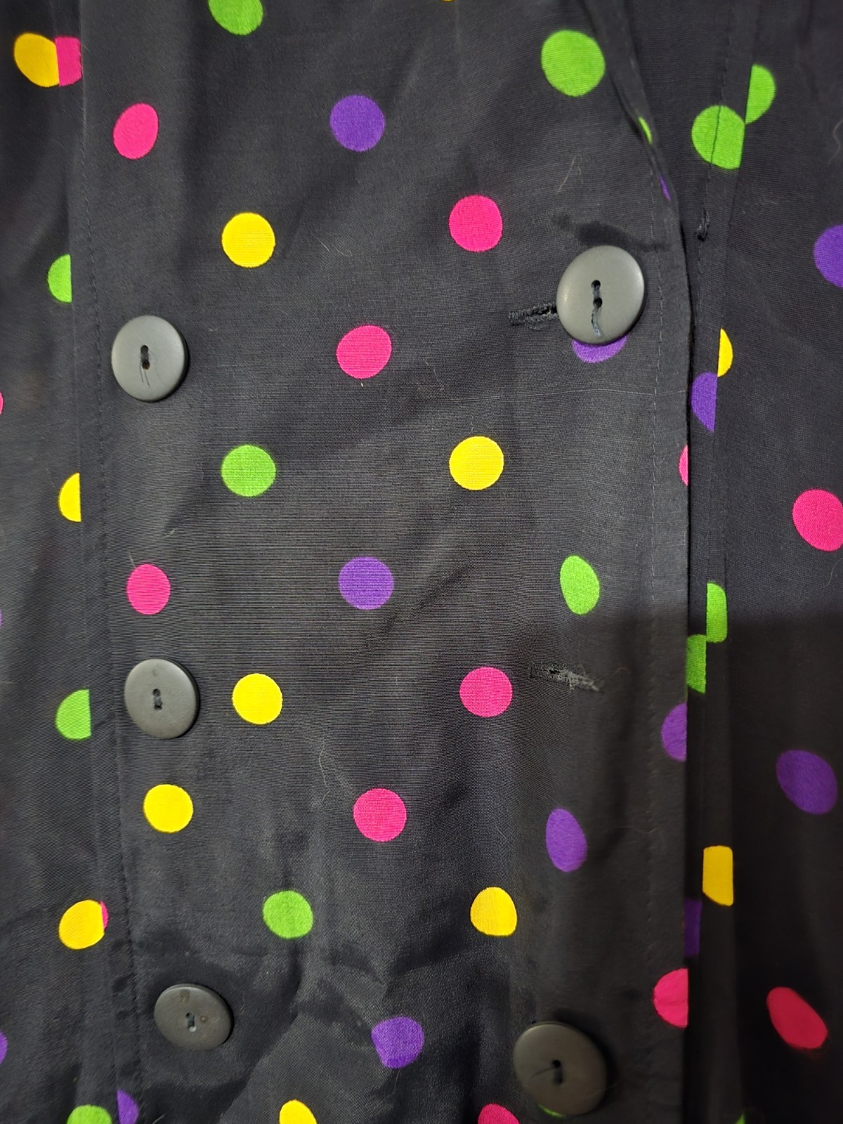 1980’s Phoebe Brand Black Dotted Dress With Flaired Skirt Stranger Things