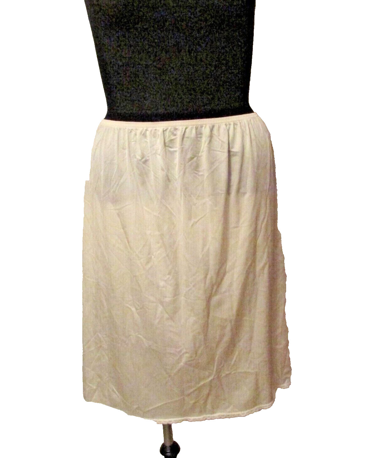 Vanity Fair Cream Semi-Sheer Silky Nylon 24″ Half Slip Petticoat XXL 46 USA made