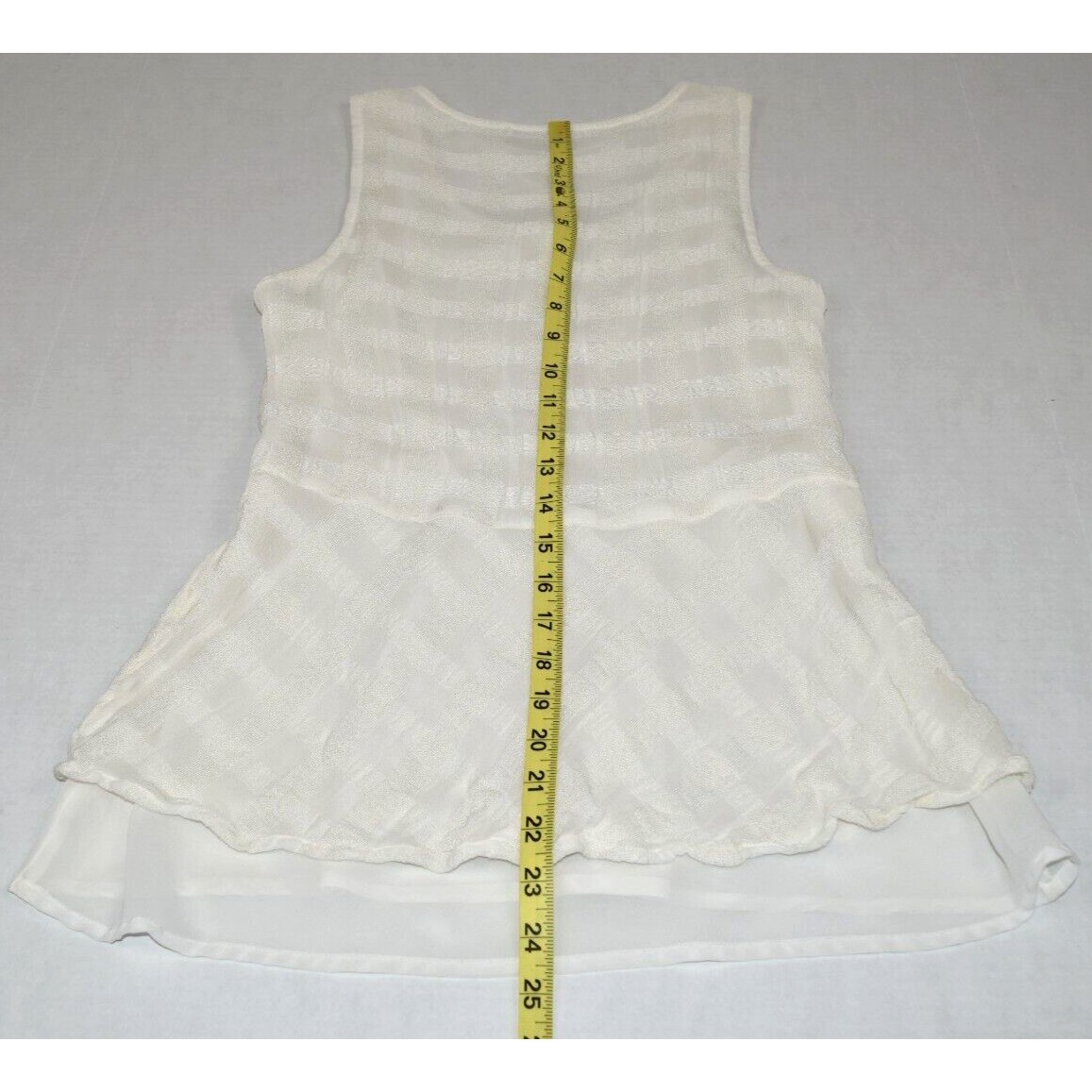 Vintage Tank Top Lucky Brand Size S 90s Layered Ivory White Texture Basket Weave