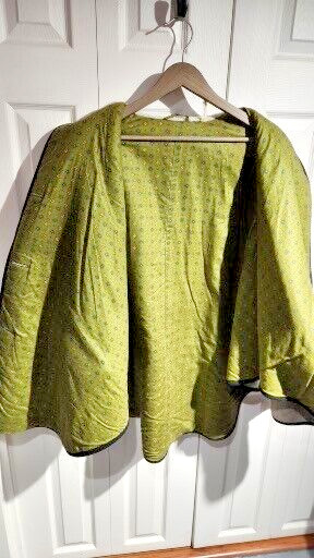 Vintage Boiled Wool Austrian Style Cape Handmade Lining M 35 inches Bavarian