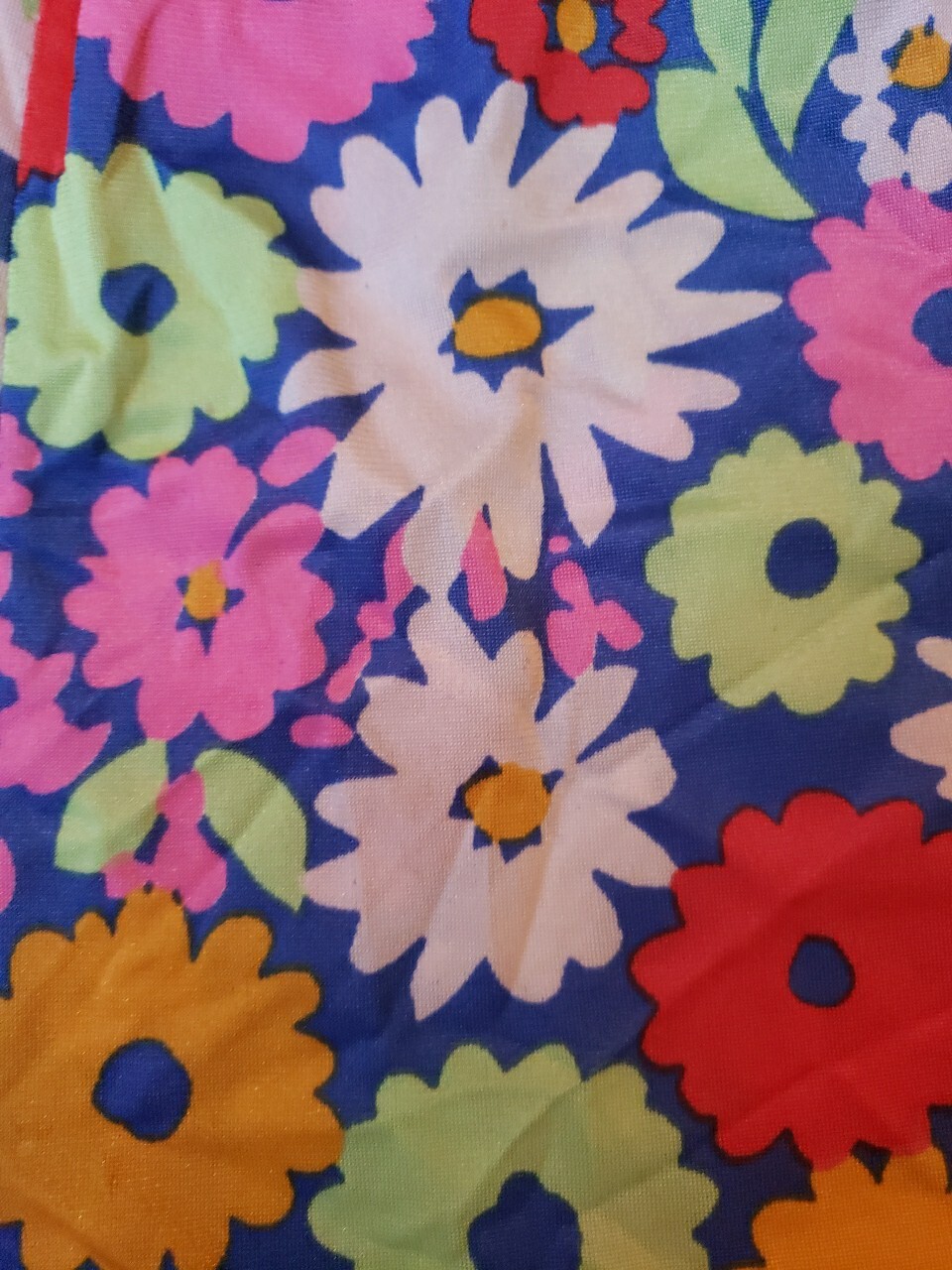 VTG 60s/70s Sears Jr. Bazaar Halter Flower Power Tankini Swim Top Sz XS? FLAWS