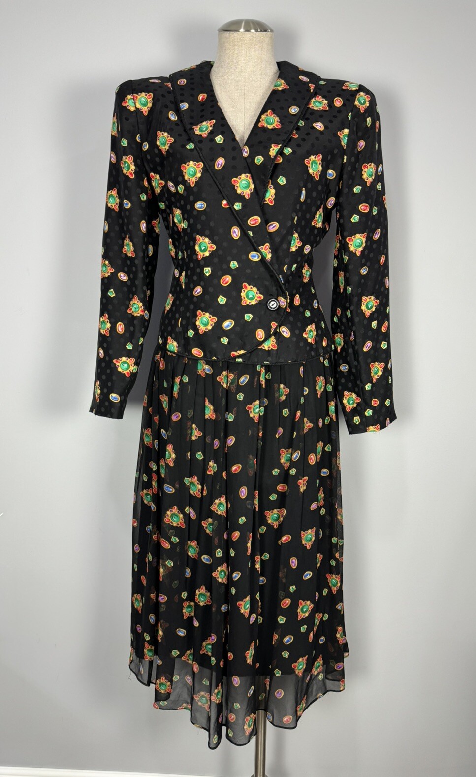 Maggy London Vintage SIZE 10 Women’s 2-Piece Dress 100% Silk Jeannene Booher