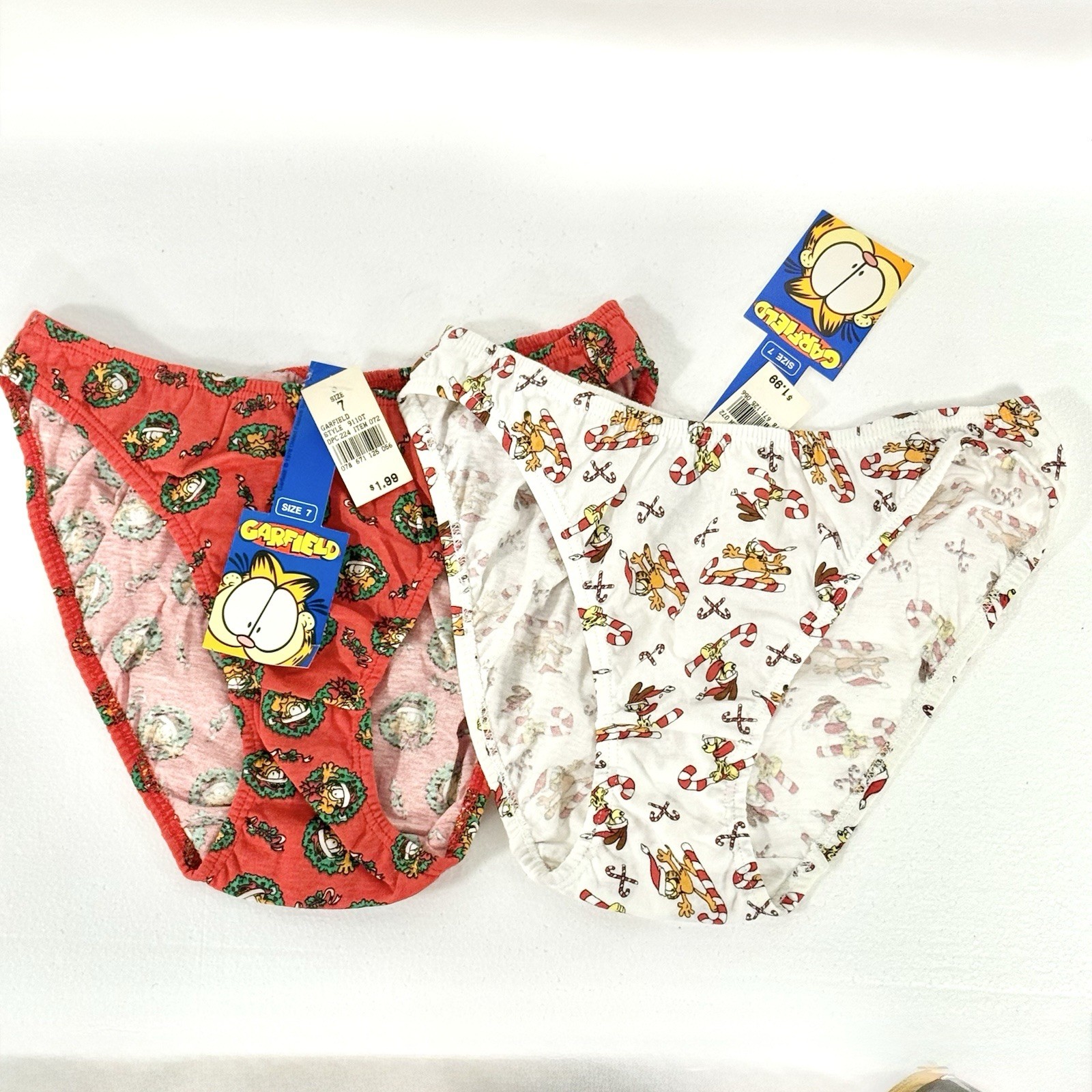 NWT 1978 Vintage Garfield Paws Underwear Christmas Cotton Panty Womens Size 7