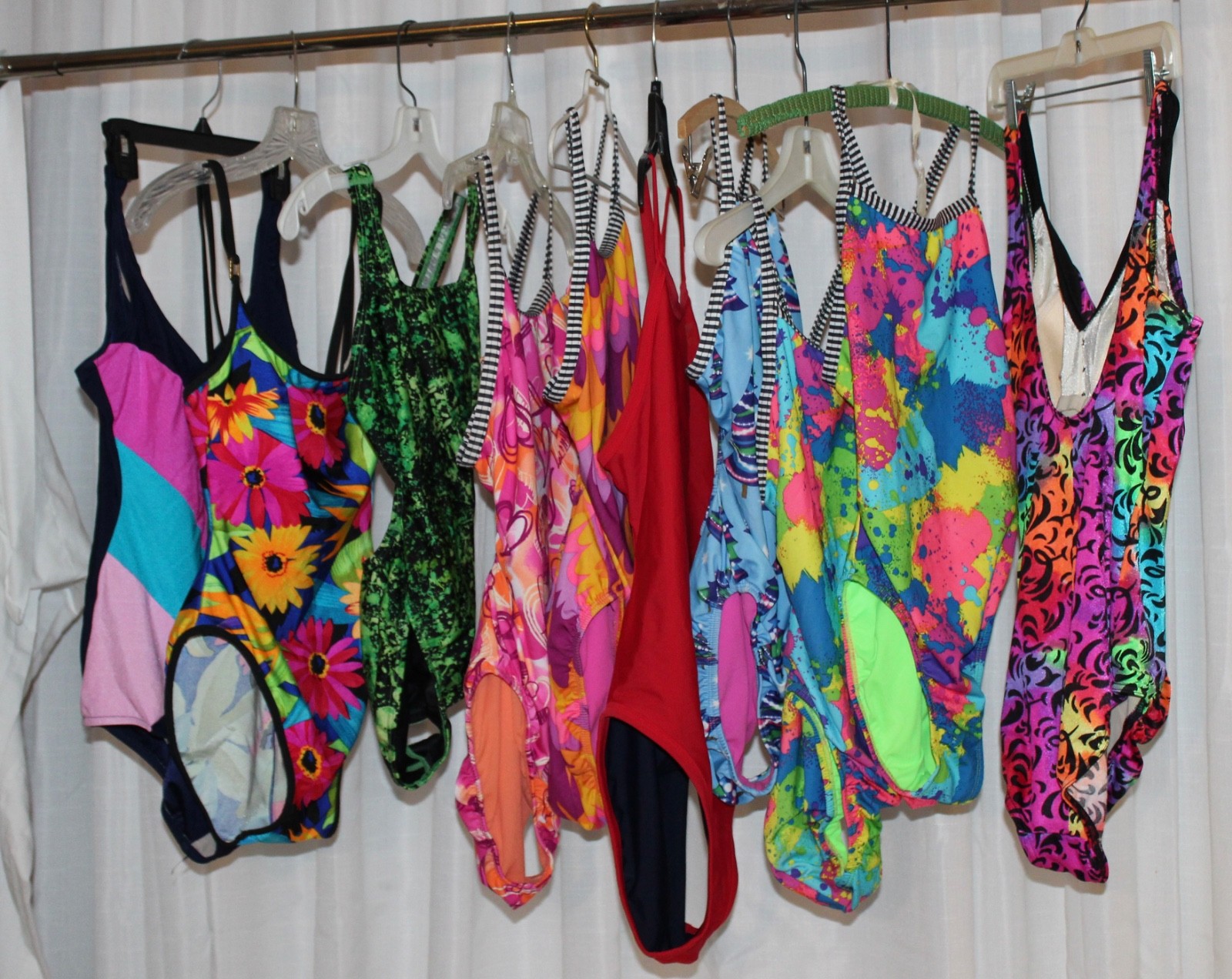 Vintage swimsuit bathing suit lot 80- 90s 1 piece maillot 10 items clearance