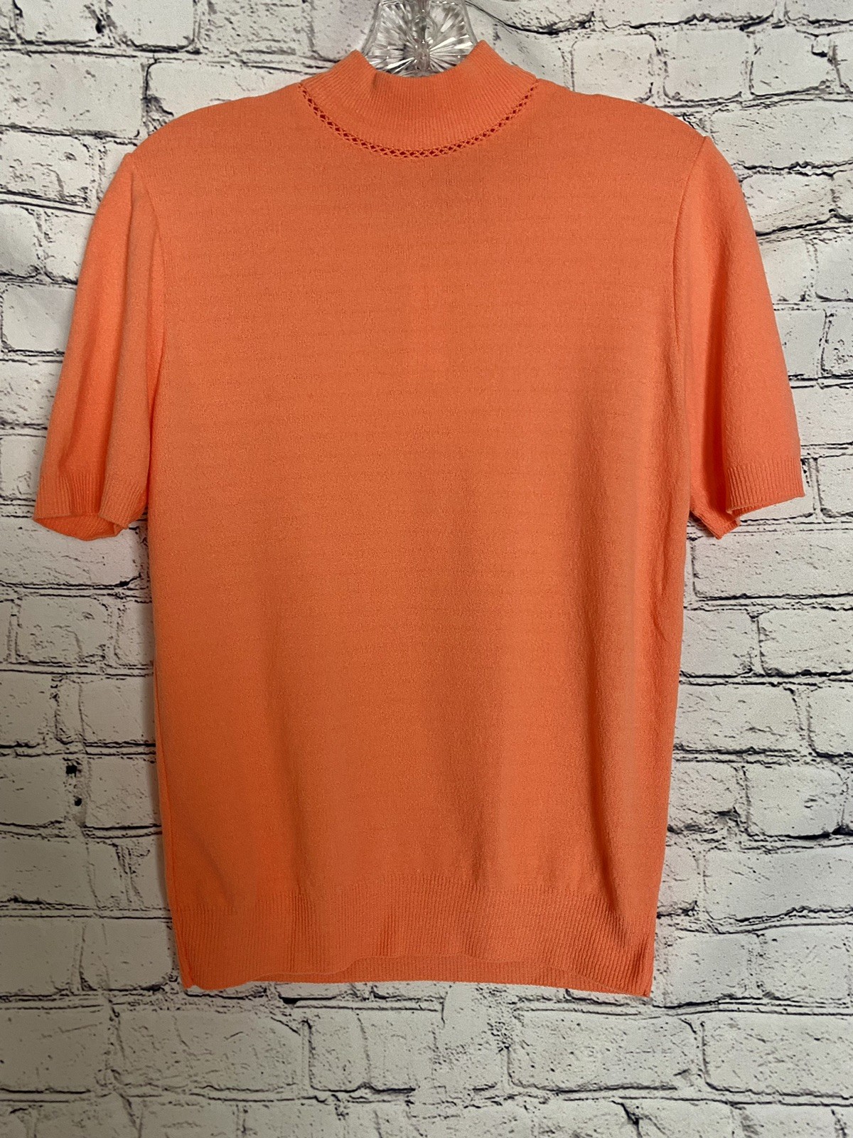 Vtg NWOT Women’s Fairfield S Orange Mock Turtleneck Sweater Retro Granny Core