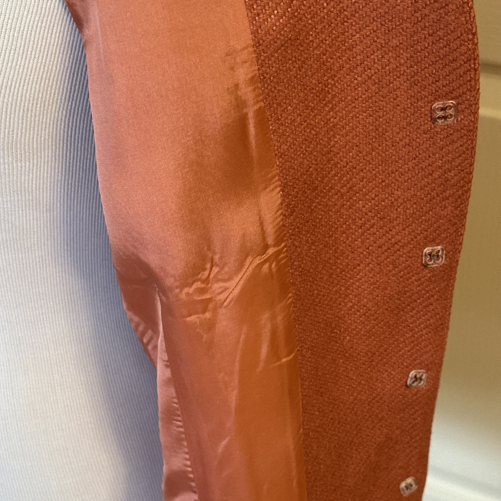 VTG Worth 100%Silk Blazer Jacket Lined Coral Size 14