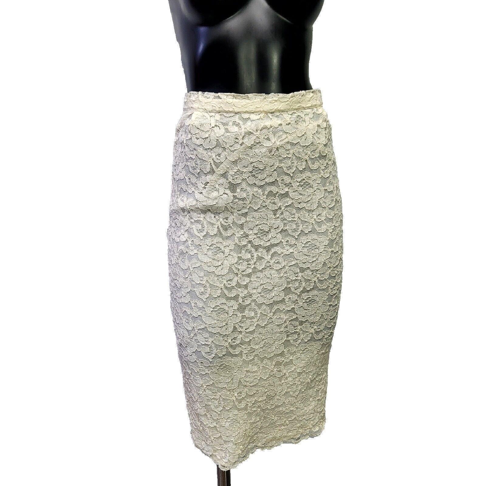 Vintage 80s Termeh NY S Ivory Lace Peplum Skirt Suit Set Bridal Jackie O