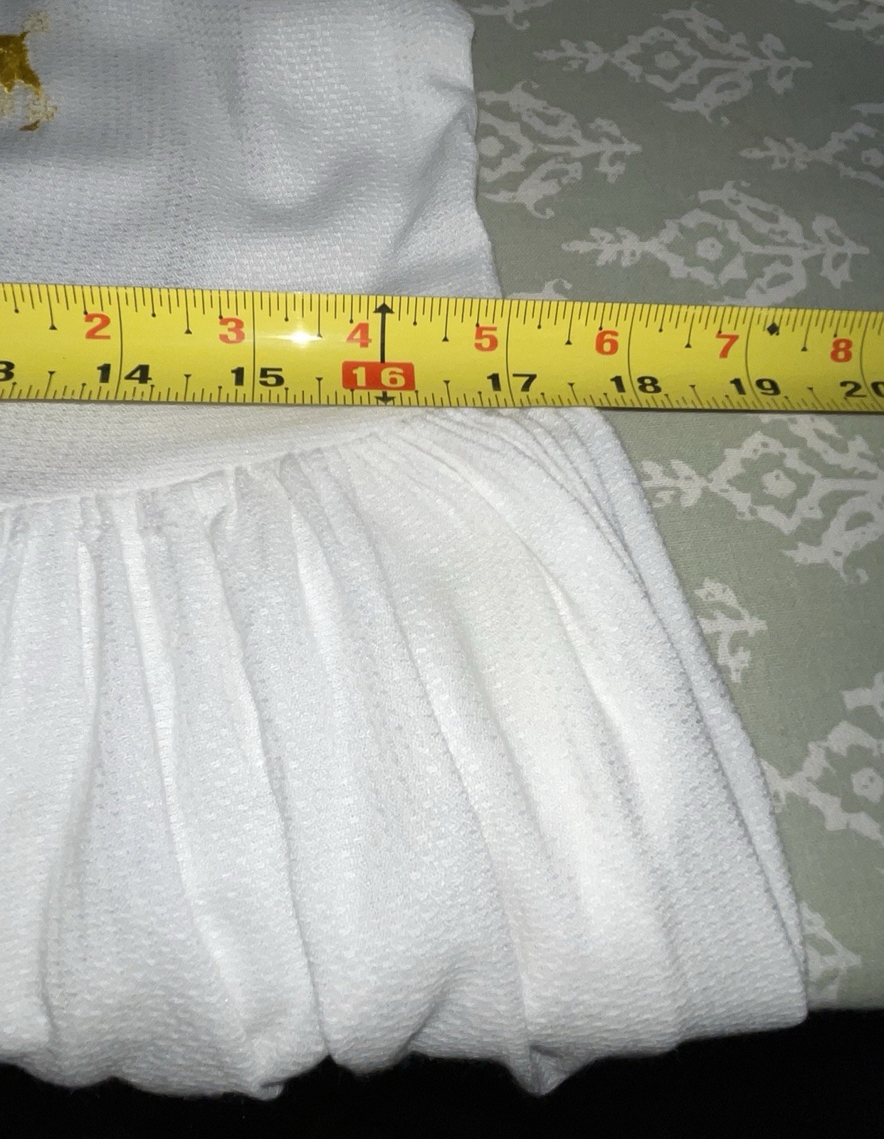 Vintage 40s 50s White Cotton RAYON Dress Embroidered Poodles 32″ Bust 32” WAIST