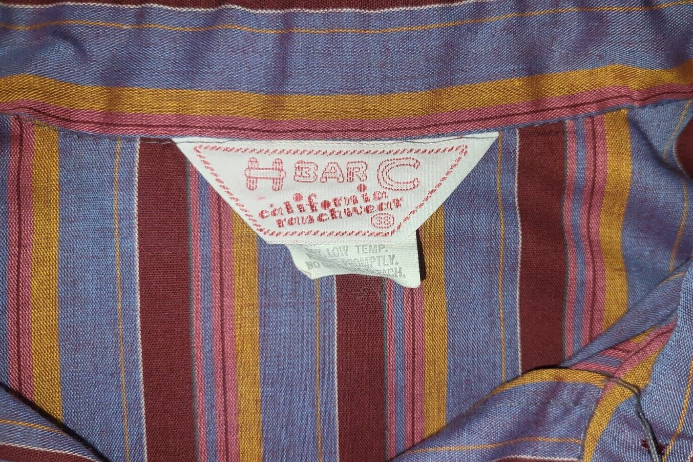 VTG 1970s H Bar C California Ranchwear Cowboy Shirt Womens Size 38 Purple Orange