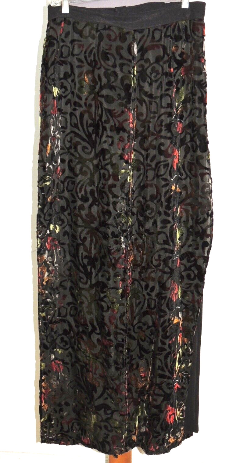 Vintage Mesmerize Evening Pants w Voided Velvet Long Flaps Sz MED Made USA
