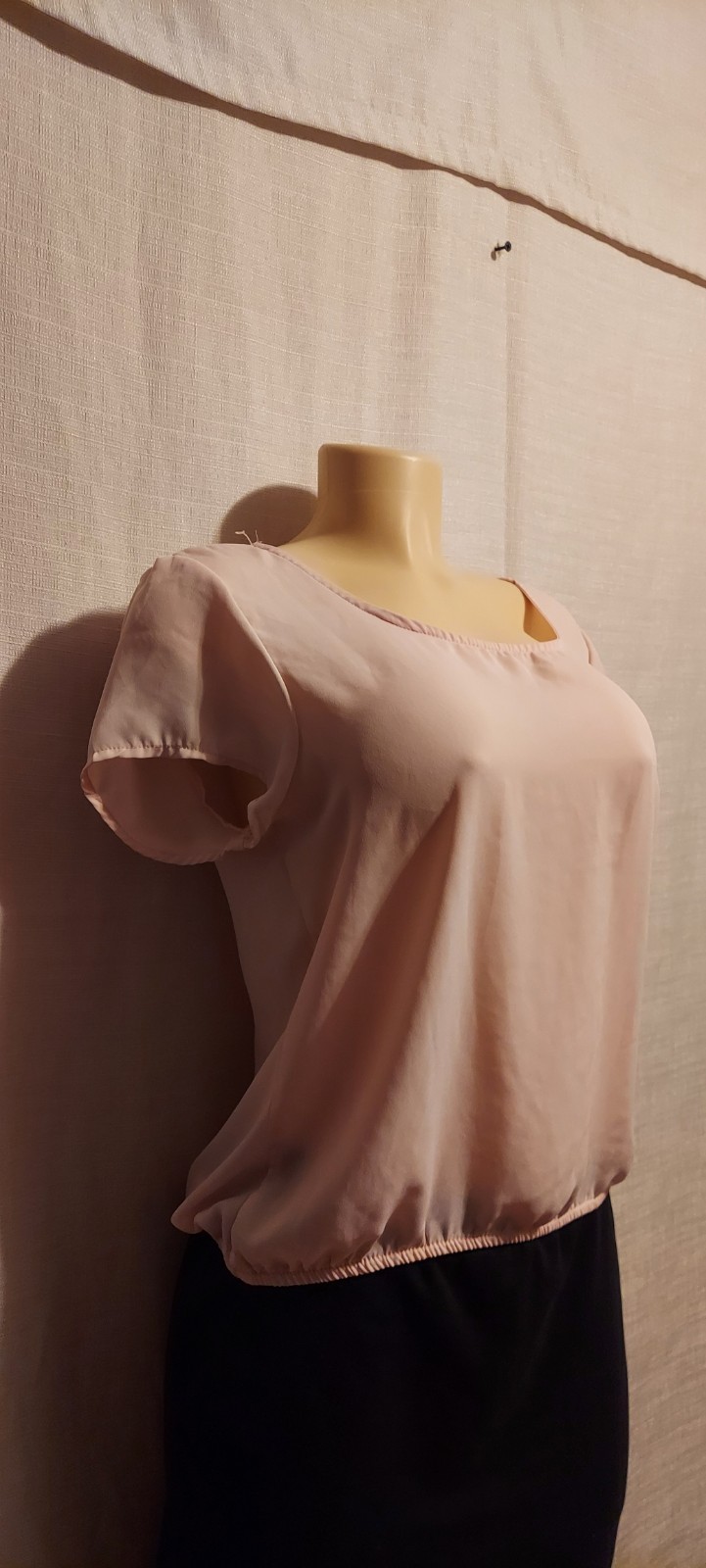 L8TER very elegant short-sleeved peach-colored blouse size L