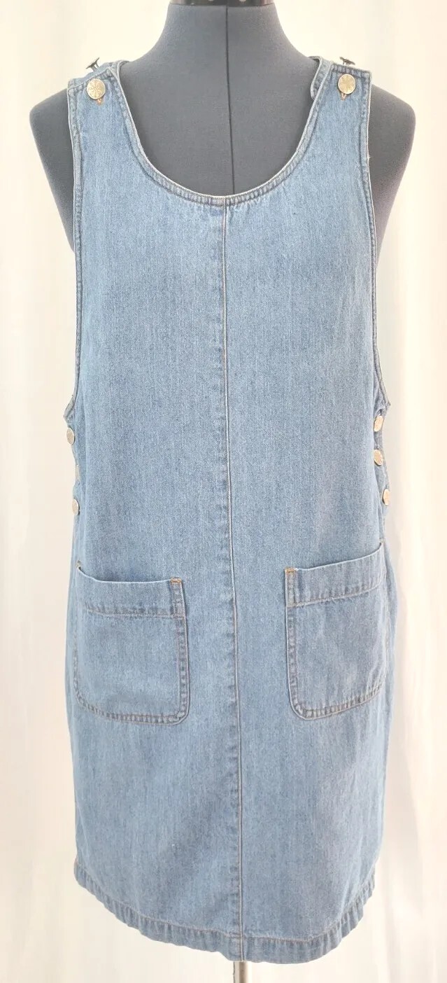 Vintage FADS Denim Jumper w Front Patch Pockets Size Small