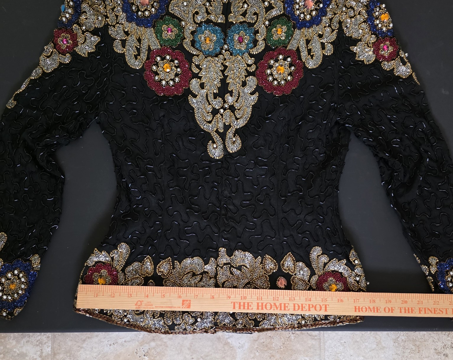 Joan Leslie Evenings Vintage 100% Silk Sequin Beaded Formal Blouse Top Size S