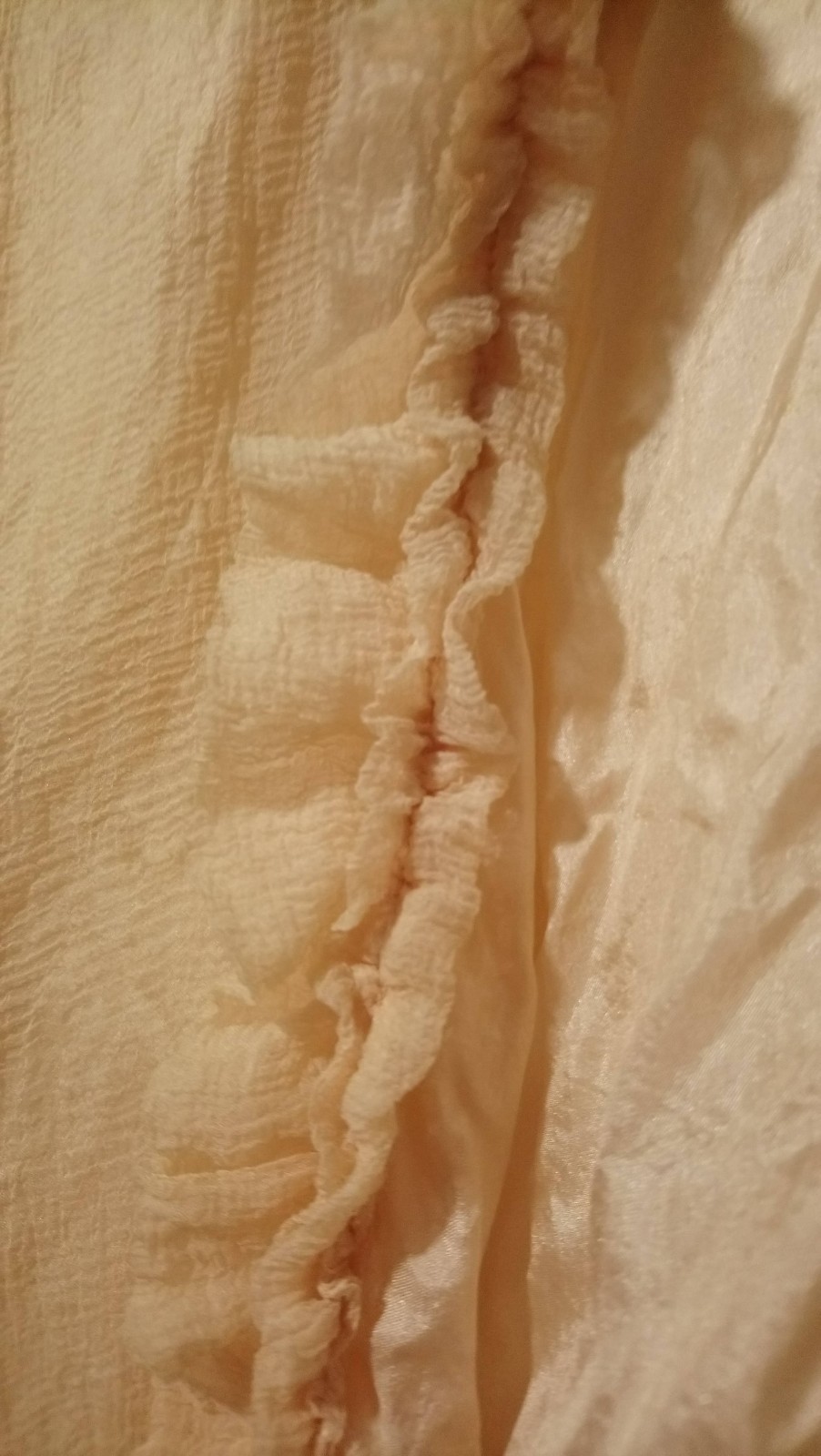 Antique Regency Sheer Muslin Bolero Peach Ruffles c.1800s Lingerie Cover-Up