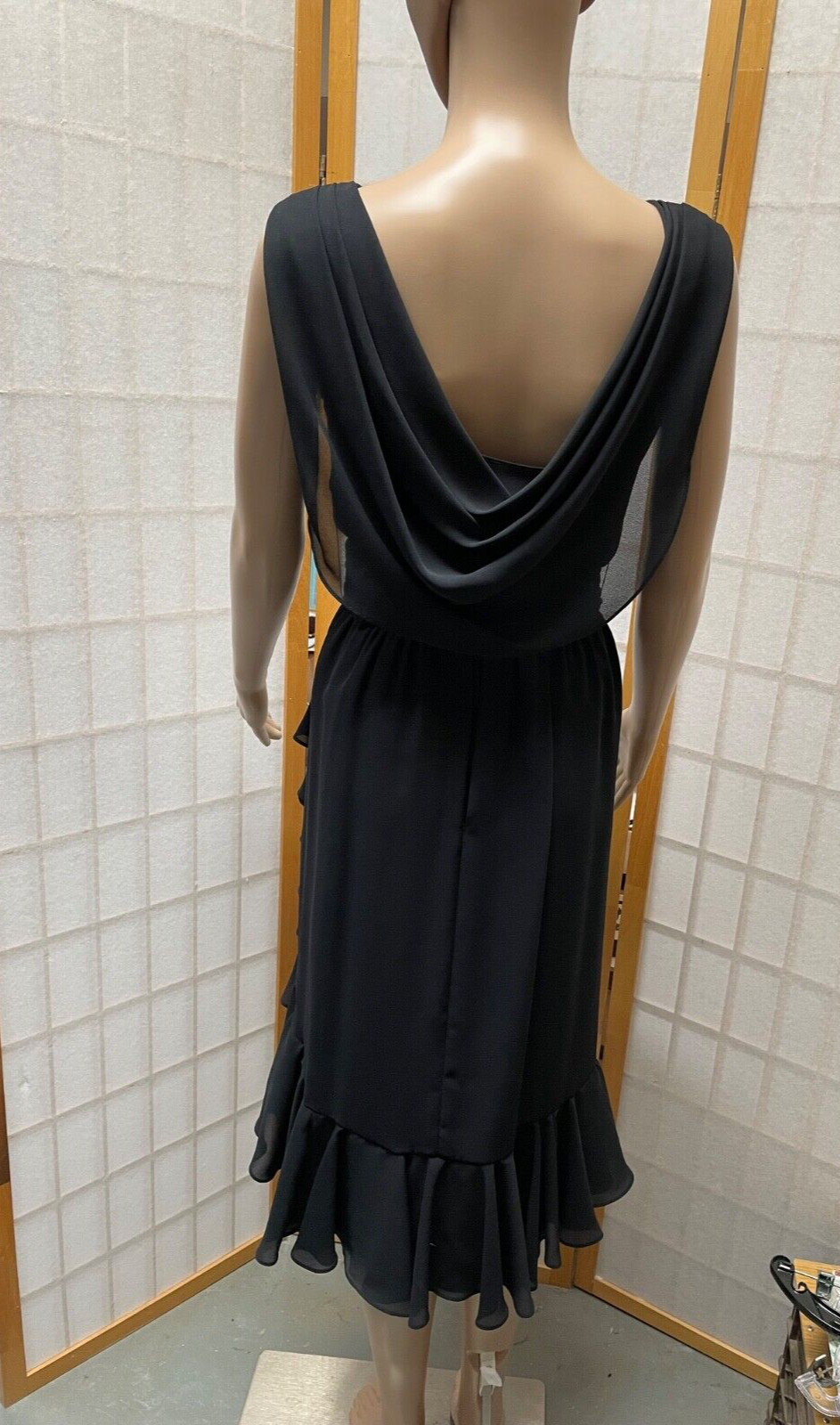 VTG Morton Myles For The Warrens Cocktail Dress Size 4 Black Chiffon