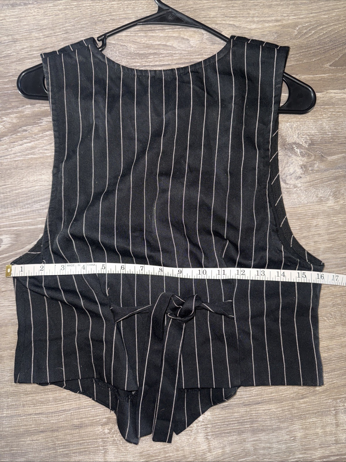 VTG 80s Blondie and Me Black Pinstripe Novelty Vest made in USA size 5–6