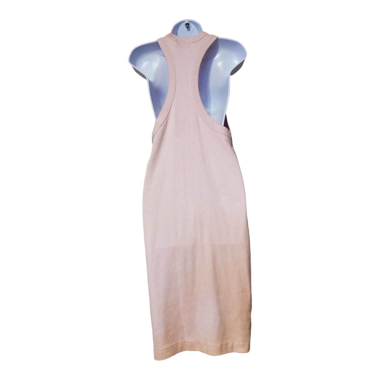VTG 80s Club Sportif De Paris Womens S Pink Muscle Cut Tank Dress 3/4 Length