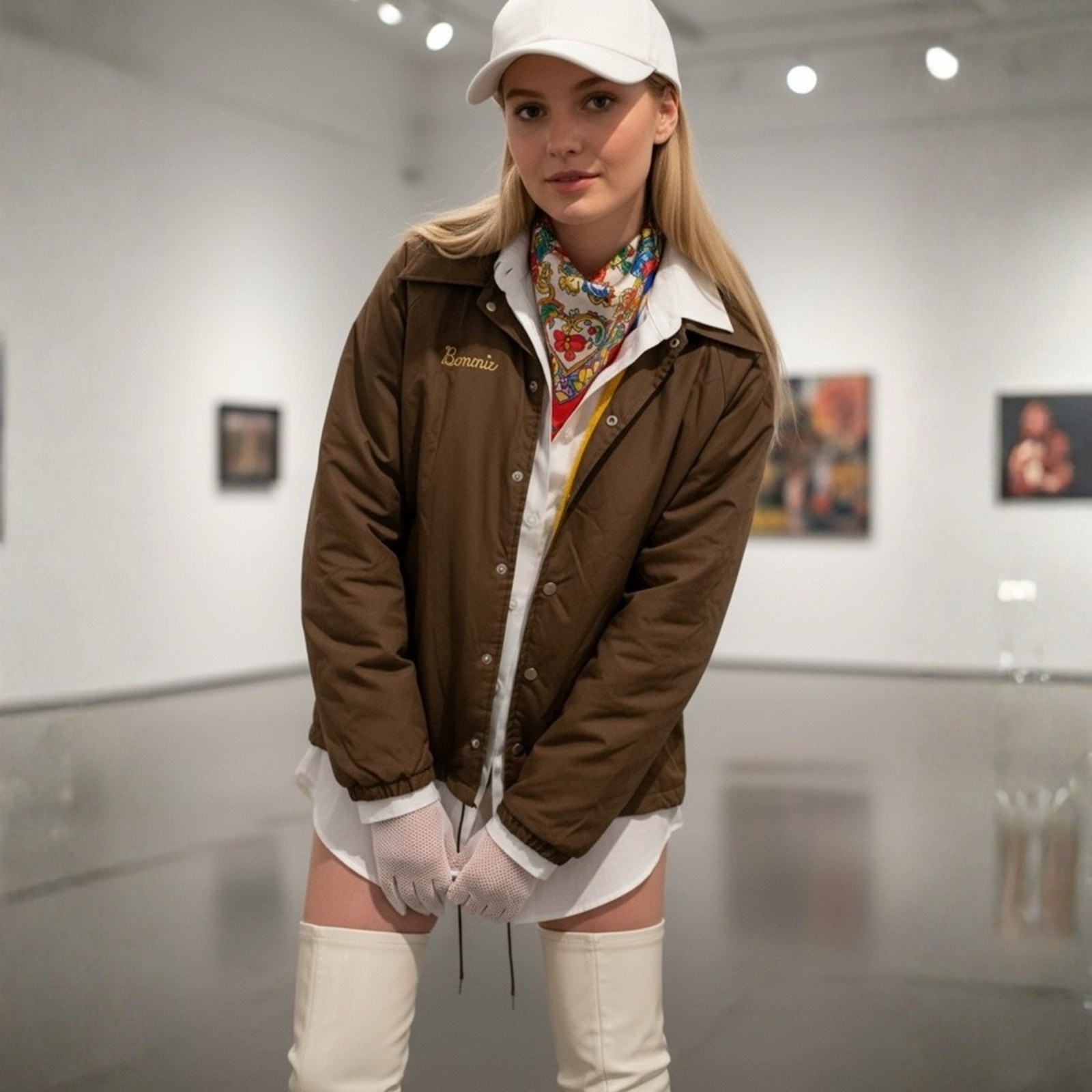 Vtg Brown Nylon Coach Jacket Yellow Lined „Bonnie” 70s 80s Streetwear