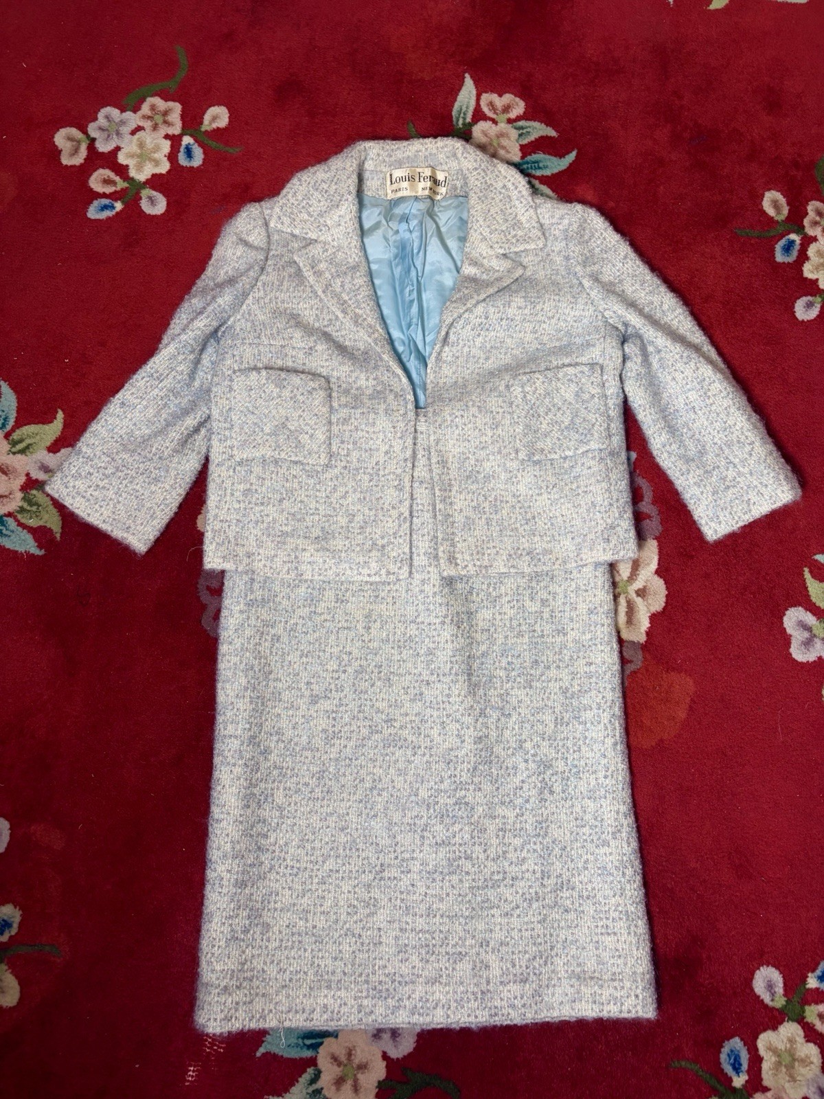 Louis Feraud Vintage 1960s Pastel Suit And Skirt Set