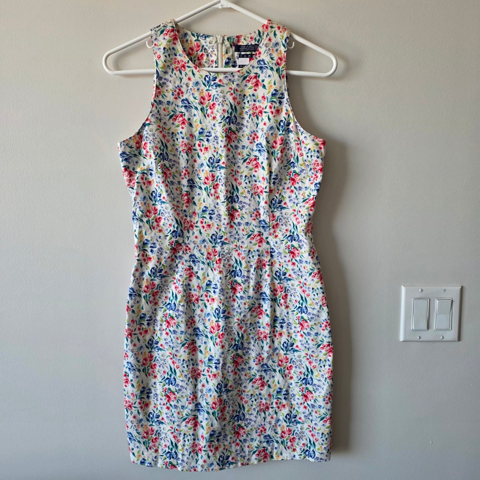 Vintage Tommy Hilfiger Floral Cotton Dress Size 2 90s Cottagecore Mini Dress