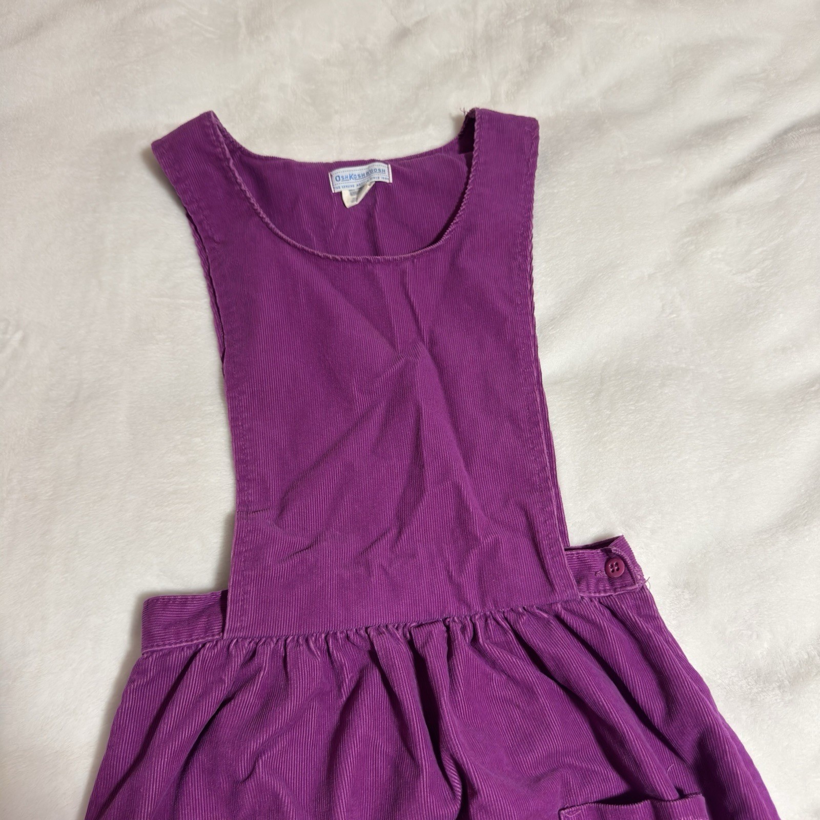 Vintage OshKosh Bgosh Purple Corduroy Pinafore Jumper Dress Midi 9 Cottagecore