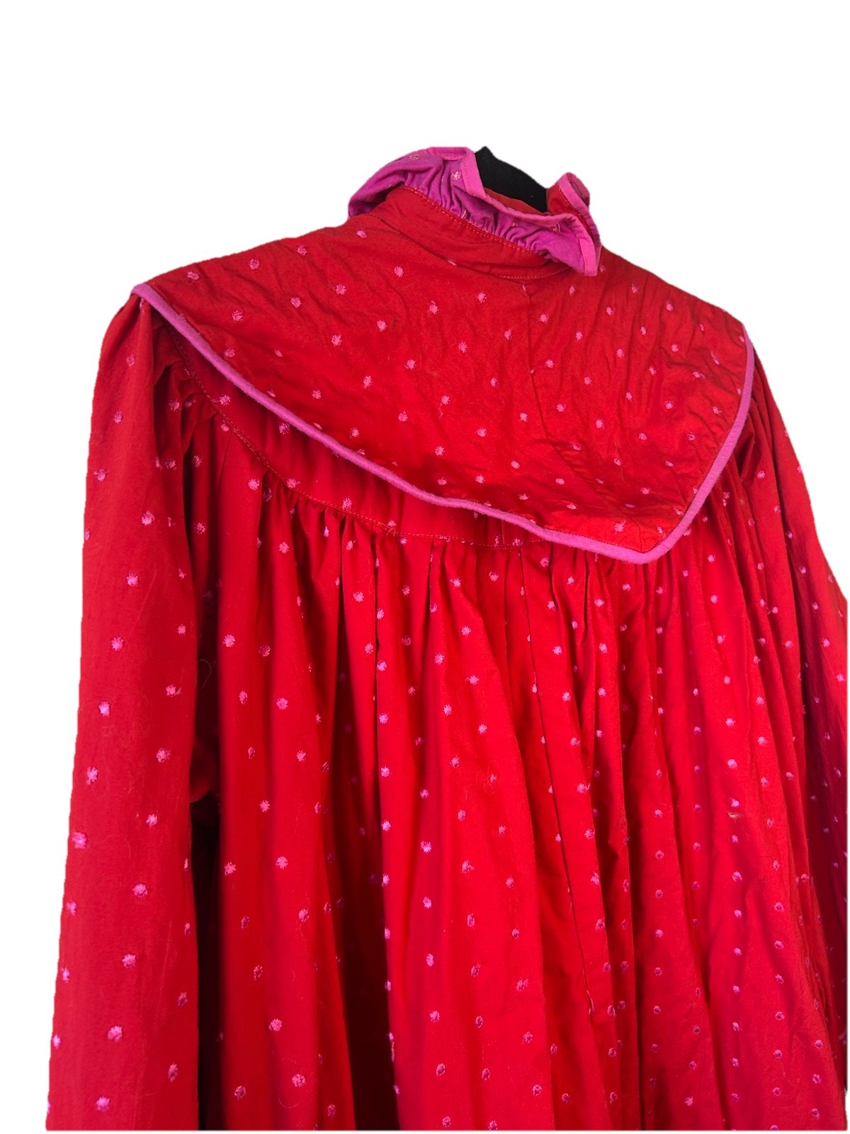 VTG 90s Oilily Embroidered Polka Dot Nightgown Maxi Netherlands Cottagecore S/M
