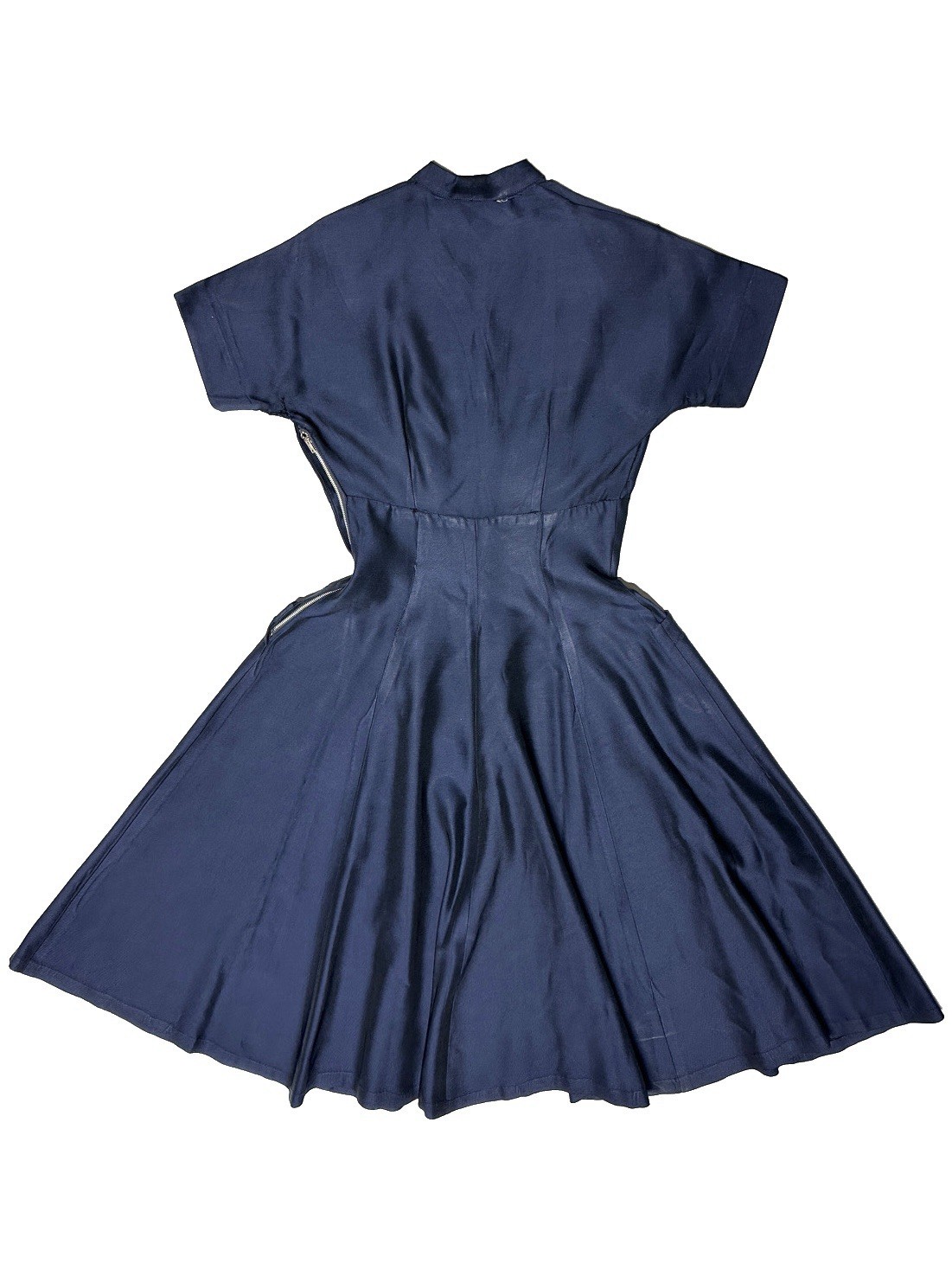 Vintage 1950s Jonathan Logan Blue Tailored Dress Fit Flare AS IS FLAWED Sz 0/2