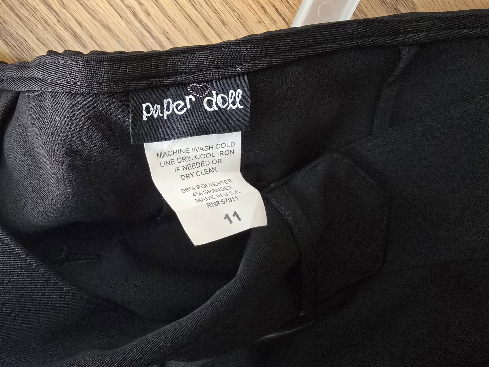 Paper Doll Black Womens Dress Pants Size 11 USA Made