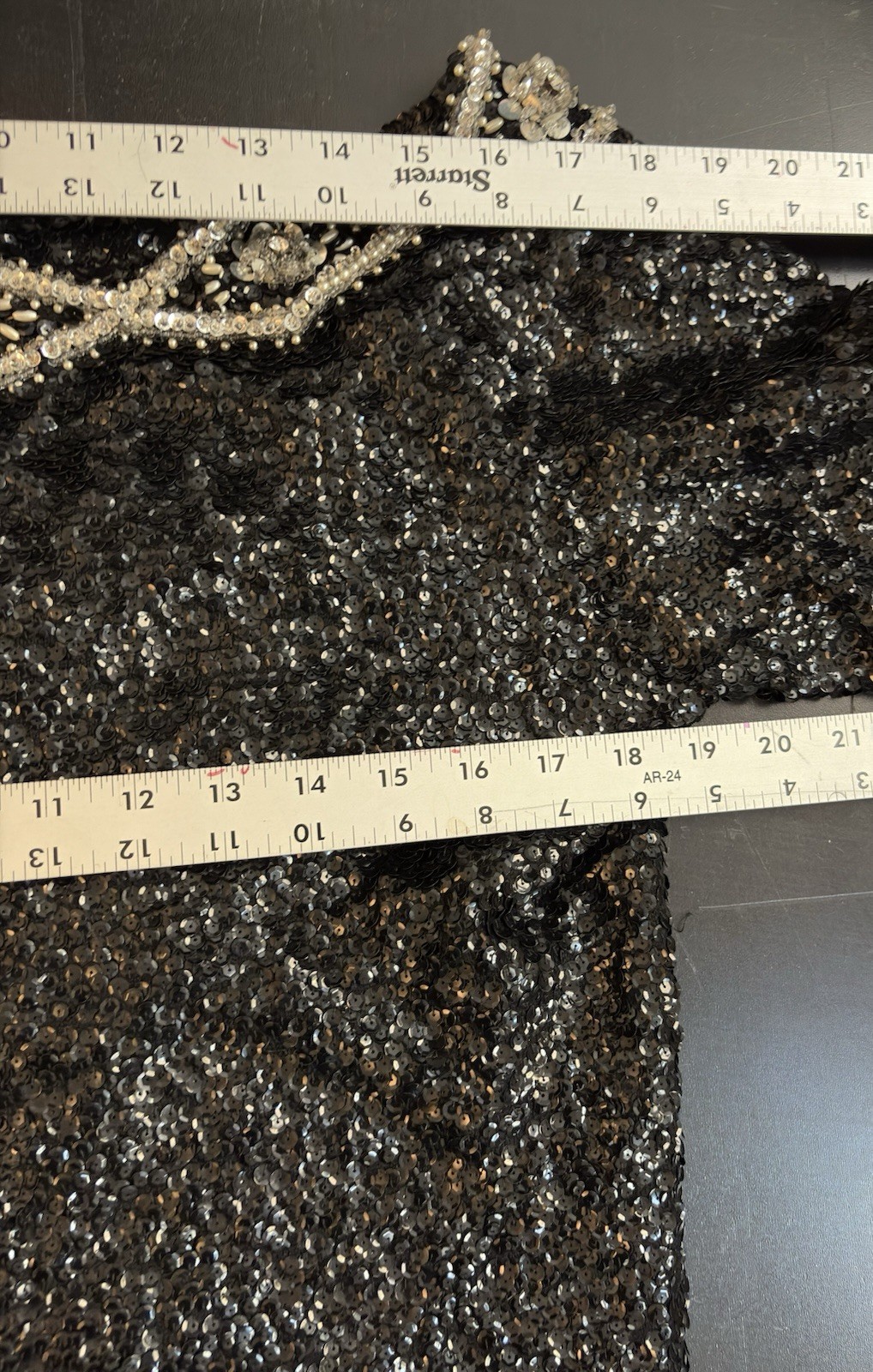 Vintage 60s Black Sequin Sweater -Rare Find Size Medium Made In Hong