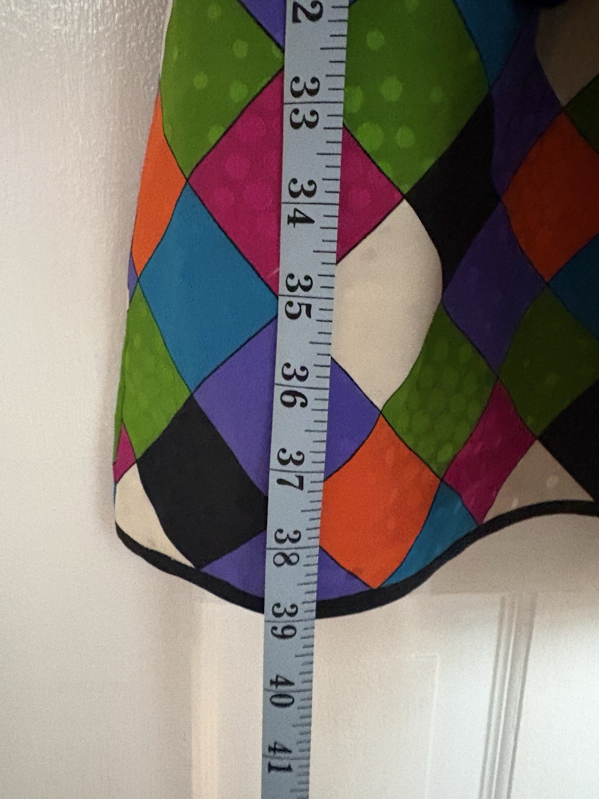 1980s Stanley Platos / Martin Ross Harlequin Diamond Check Silk Dress