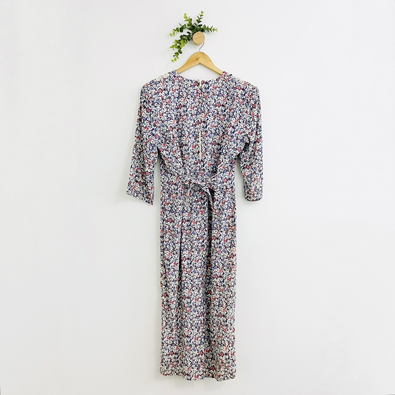 Atina By Karon Crosby Vintage Cottagecore Lace Collar Floral Modest Dress Sz 12