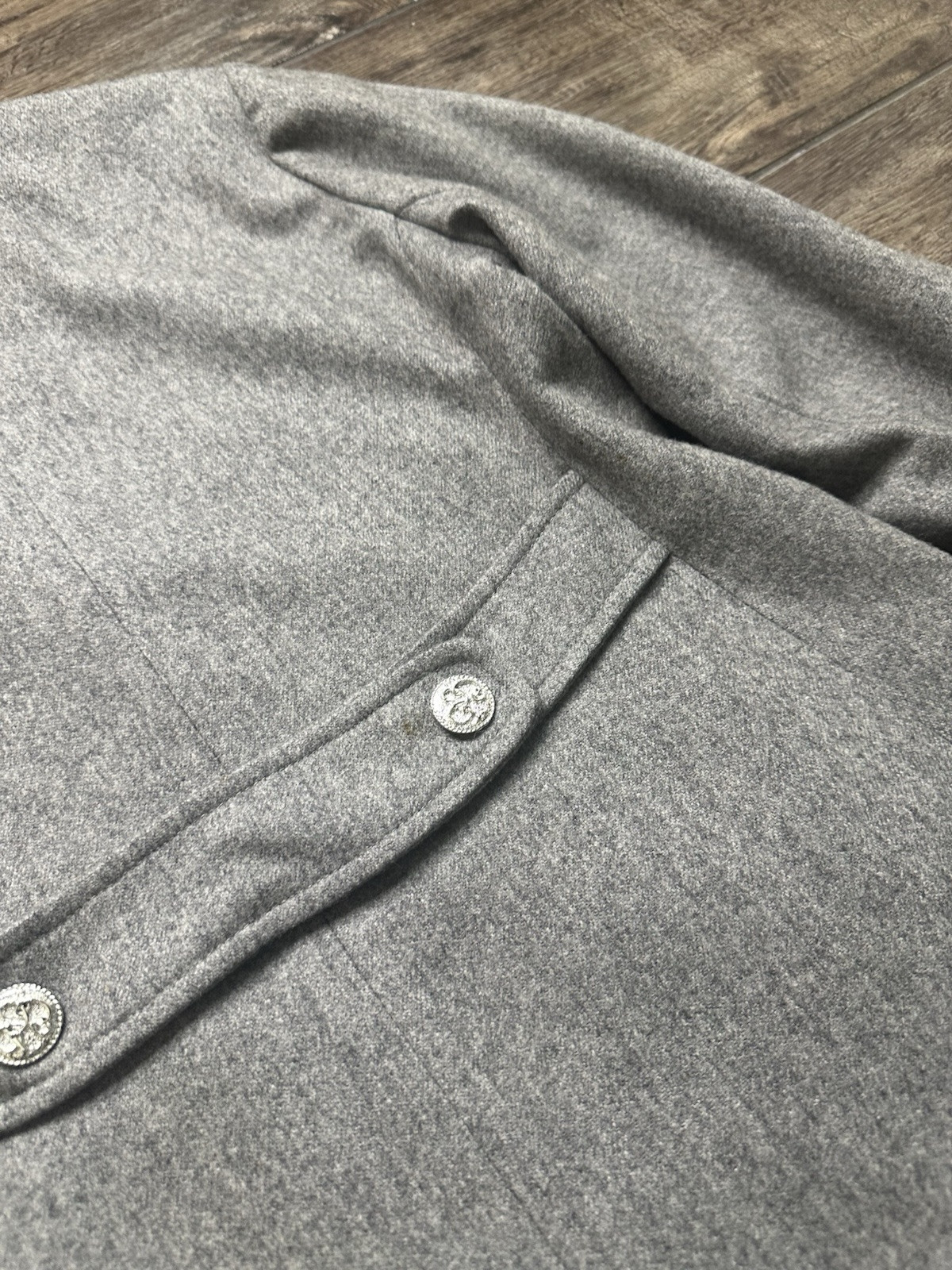 Wellington Featherlite Wool Long Trench Coat Gray Lightweight Size Small