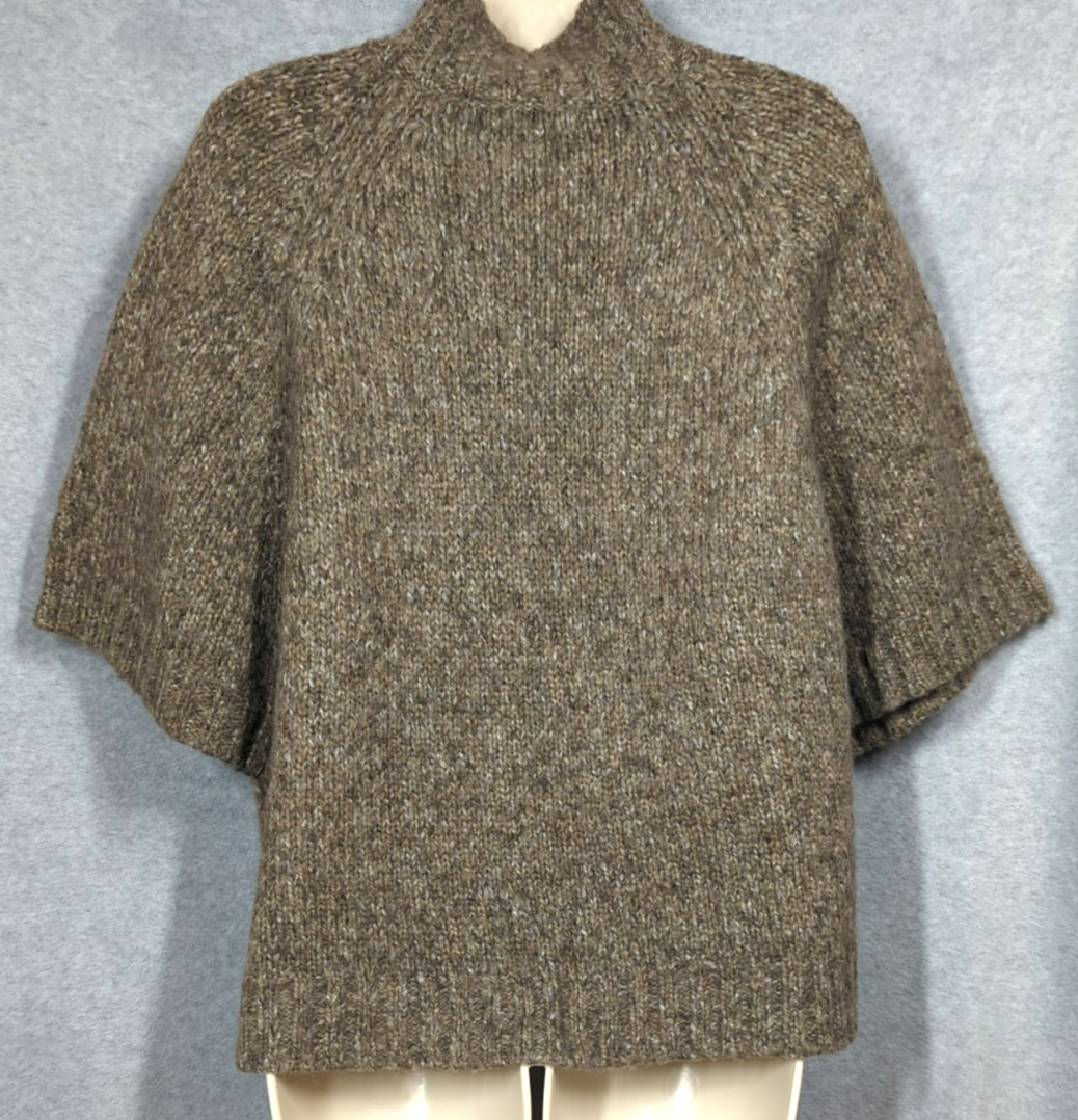 Cardigan Sweater 1X Alpaca Blend Brown Tweed Minimalist Timeless Versatile Cozy