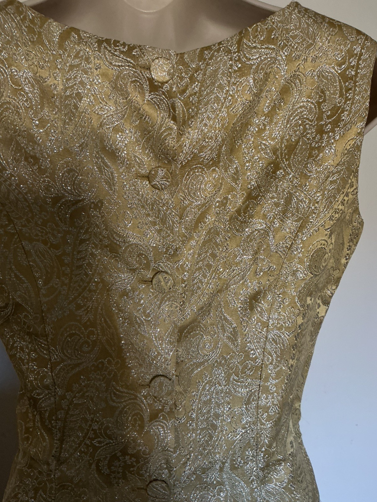 Vintage 50s Gold Brocade top with ivory full skirt