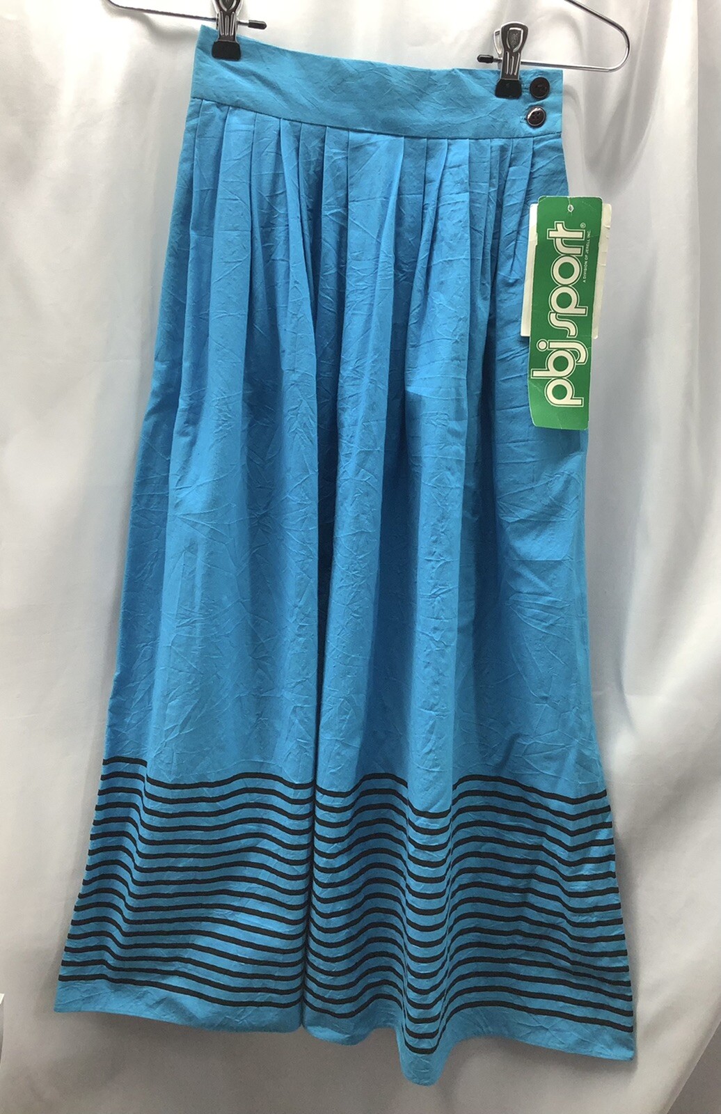 NOS PBJ Sport Blue Cotton Skirt Black Stripes Womens Size 5/6 MFC230412/SkP1