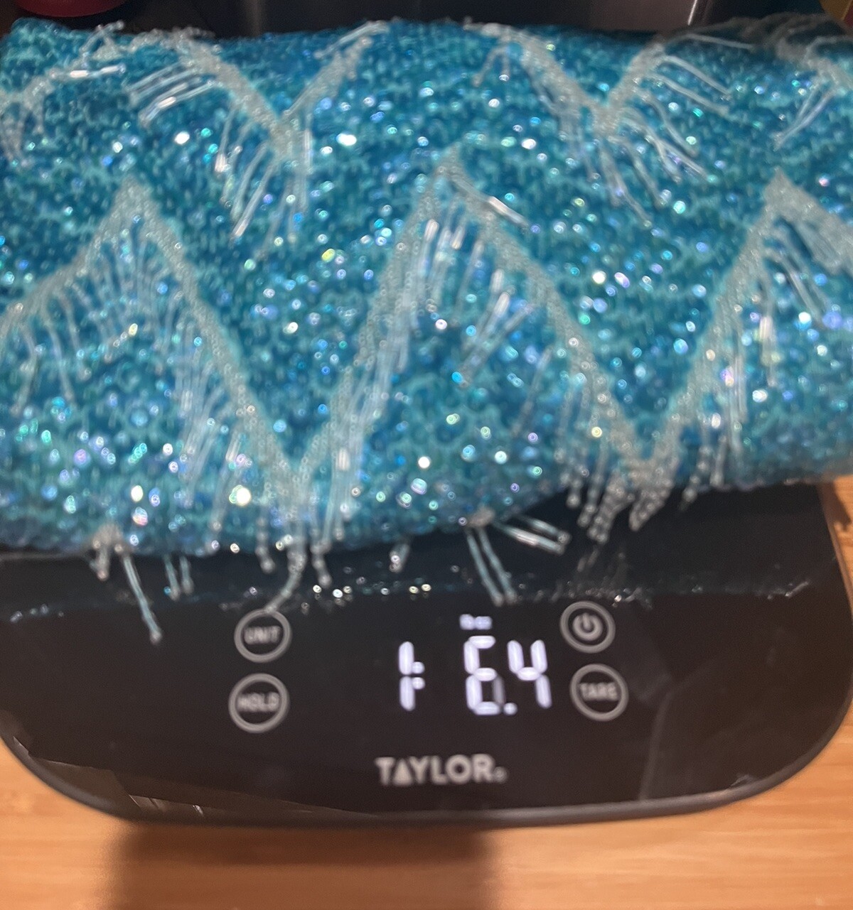 Vintage 1960s Hand Beaded Turquoise Sequin Fringe Top Art Deco Gatsby Flapper