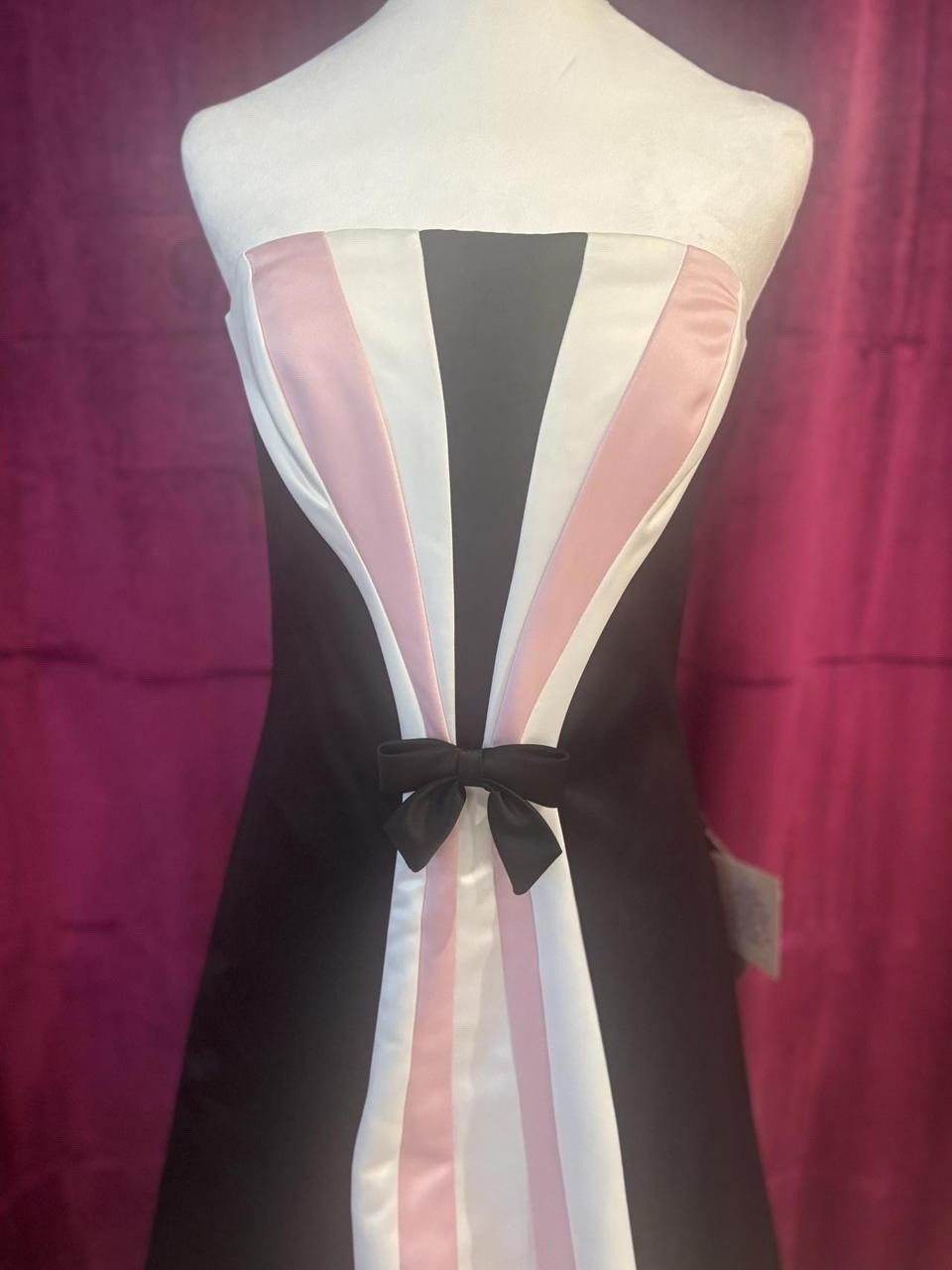 Jessica McClintock Vintage Black White And Pink Prom Dress Brand New! Size 5-6